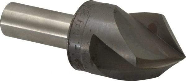 M.A. Ford - 1-1/8" Head Diam, 1/2" Shank Diam, 3 Flute 90° High Speed Steel Countersink - Bright Finish, 3-1/4" OAL, 0.34" Nose Diam, Single End, Straight Shank, Right Hand Cut - All Tool & Supply