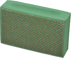 3M - Medium Grade, 250 Grit, Diamond Hand Pad - Green, 2-1/4" Wide x 3-3/4" Long, Coated - All Tool & Supply