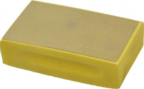 3M - Extra Fine Grade, 40 Grit, Diamond Hand Pad - Yellow, 2-1/4" Wide x 3-3/4" Long, Coated - All Tool & Supply