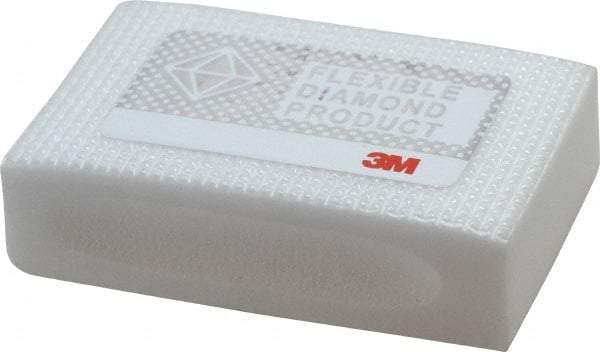 3M - Extra Fine Grade, 20 Grit, Diamond Hand Pad - White, 2-1/4" Wide x 3-3/4" Long, Coated - All Tool & Supply