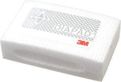 3M - Extra Fine Grade, 30 Grit, Diamond Hand Pad - White & Yellow, 2-1/4" Wide x 3-3/4" Long, Coated - All Tool & Supply