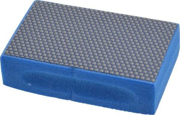 3M - Super Fine Grade, 10 Grit, Diamond Hand Pad - Blue, 2-1/4" Wide x 3-3/4" Long, Coated - All Tool & Supply