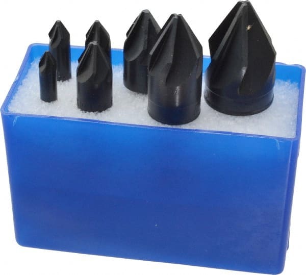 M.A. Ford - 7 Piece, 1/4 to 1" Head Diam, 60° Included Angle, Single End Countersink Set - All Tool & Supply