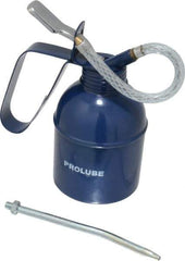 PRO-LUBE - 300 mL Capcity, 6" Long Flexible Spout, Lever-Type Oiler - Brass Pump, Steel Body, Powder Coated - All Tool & Supply