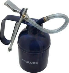 PRO-LUBE - 400 mL Capcity, 7" Long Flexible Spout, Lever-Type Oiler - Brass Pump, Steel Body, Powder Coated - All Tool & Supply