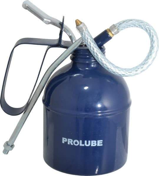 PRO-LUBE - 500 mL Capcity, 7" Long Flexible Spout, Lever-Type Oiler - Brass Pump, Steel Body, Powder Coated - All Tool & Supply