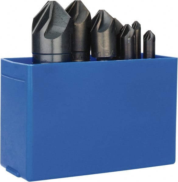 M.A. Ford - 7 Piece, 1/4 to 1" Head Diam, 90° Included Angle, Single End Countersink Set - All Tool & Supply