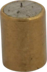 Mag-Mate - 3/16" Diam x 1/4" High, 0.02 Lb Average & 0.05 Lb Max Pull Force, Brass Alnico Shielded Magnet - 800°F Max Operating Temp, 0.018" Wall Thickness - All Tool & Supply