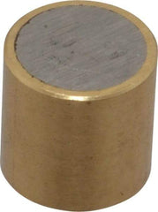 Mag-Mate - 3/8" Diam x 3/8" High, 0.1 Lb Average & 0.2 Lb Max Pull Force, Brass Alnico Shielded Magnet - 800°F Max Operating Temp, 0.032" Wall Thickness - All Tool & Supply