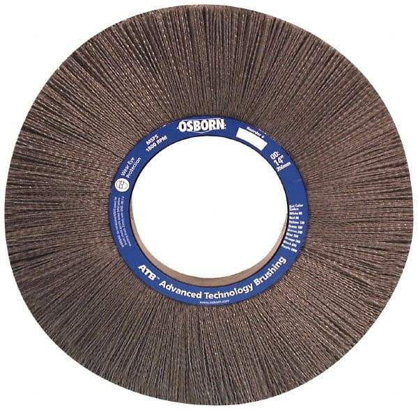 Osborn - 10" OD, 2" Arbor Hole, Crimped Nylon Wheel Brush - 1" Face Width, 2-1/16" Trim Length, 0.022" Filament Diam, 3,600 RPM - All Tool & Supply