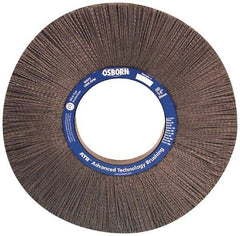 Osborn - 12" OD, 4-1/4" Arbor Hole, Crimped Nylon Wheel Brush - 1" Face Width, 3" Trim Length, 0.022" Filament Diam, 1,800 RPM - All Tool & Supply