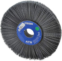 Osborn - 8" OD, 1-1/4" Arbor Hole, Crimped Nylon Wheel Brush - 1" Face Width, 2-1/4" Trim Length, 0.035" Filament Diam, 3,600 RPM - All Tool & Supply