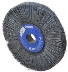 Osborn - 8" OD, 1-1/4" Arbor Hole, Crimped Nylon Wheel Brush - 1" Face Width, 2-1/4" Trim Length, 0.022" Filament Diam, 3,600 RPM - All Tool & Supply