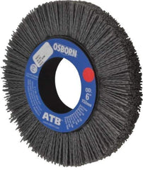 Osborn - 6" OD, 2" Arbor Hole, Crimped Nylon Wheel Brush - 1" Face Width, 1-1/4" Trim Length, 0.04" Filament Diam, 3,600 RPM - All Tool & Supply