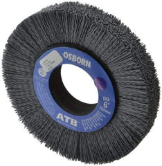 Osborn - 6" OD, 2" Arbor Hole, Crimped Nylon Wheel Brush - 1" Face Width, 1-1/4" Trim Length, 0.022" Filament Diam, 3,600 RPM - All Tool & Supply