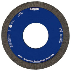 Osborn - 8" OD, 2" Arbor Hole, Crimped Nylon Wheel Brush - 1" Face Width, 1-1/4" Trim Length, 0.028" Filament Diam, 3,600 RPM - All Tool & Supply