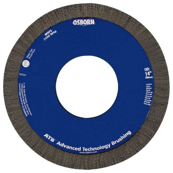 Osborn - 8" OD, 2" Arbor Hole, Crimped Nylon Wheel Brush - 1" Face Width, 1-1/4" Trim Length, 3,600 RPM - All Tool & Supply