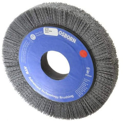 Osborn - 8" OD, 2" Arbor Hole, Crimped Nylon Wheel Brush - 1" Face Width, 1-1/4" Trim Length, 0.04" Filament Diam, 3,600 RPM - All Tool & Supply