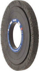 Osborn - 14" OD, 5-1/4" Arbor Hole, Crimped Nylon Wheel Brush - 1" Face Width, 1-1/4" Trim Length, 0.04" Filament Diam, 1,800 RPM - All Tool & Supply