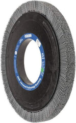 Osborn - 14" OD, 5-1/4" Arbor Hole, Crimped Nylon Wheel Brush - 1" Face Width, 1-1/4" Trim Length, 0.035" Filament Diam, 1,800 RPM - All Tool & Supply