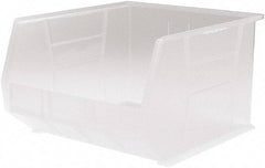 Akro-Mils - 75 Lb. Load Capacity, 18" Deep, Clear Polymer Hopper Stacking Bin - 11" High x 16-1/2" Wide x 18" Long - All Tool & Supply