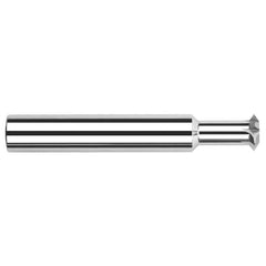 Harvey Tool - 1/4° 1/4" Cut Diam, 1/8" Cut Width, 1/4" Shank, Solid Carbide Double-Angle Cutter - Exact Industrial Supply