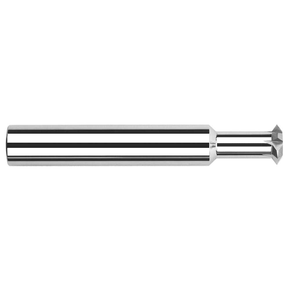 Harvey Tool - 0.118° 0.118" Cut Diam, 0.059" Cut Width, 1/8" Shank, Solid Carbide Double-Angle Cutter - Exact Industrial Supply