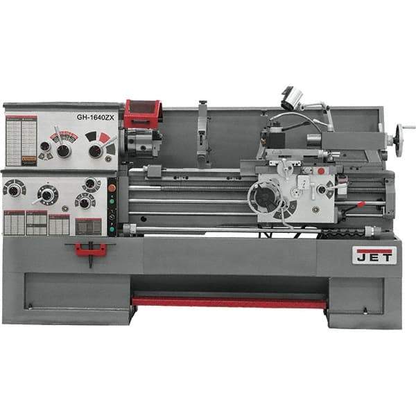 Jet - 16" Swing, 40" Between Centers, 230/460 Volt, Triple Phase Engine Lathe - 7MT Taper, 7-1/2 hp, 25 to 1,800 RPM, 3-1/8" Bore Diam, 40" Deep x 48" High x 97-1/2" Long - All Tool & Supply