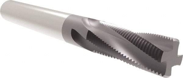 Allied Machine and Engineering - 9/16-12 UN, 0.37" Cutting Diam, 4 Flute, Solid Carbide Helical Flute Thread Mill - Internal/External Thread, 7/8" LOC, 3-1/2" OAL, 3/8" Shank Diam - Exact Industrial Supply