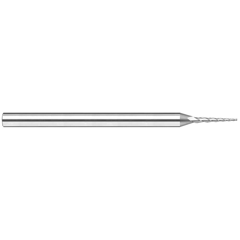 Harvey Tool - 15° per Side 0.09" Small End Diam 49/64" LOC 3-Flute Solid Carbide Tapered Square End Mill - Exact Industrial Supply