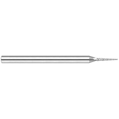 Harvey Tool - 15° per Side 0.09" Small End Diam 49/64" LOC 3-Flute Solid Carbide Tapered Square End Mill - Exact Industrial Supply