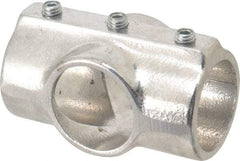 Hollaender - 1-1/4" Pipe, Cross-E, Aluminum Alloy Cross Pipe Rail Fitting - Bright Finish - All Tool & Supply