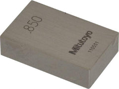 Mitutoyo - 0.85" Rectangular Steel Gage Block - Accuracy Grade AS-1, Includes Certificate of Inspection - All Tool & Supply