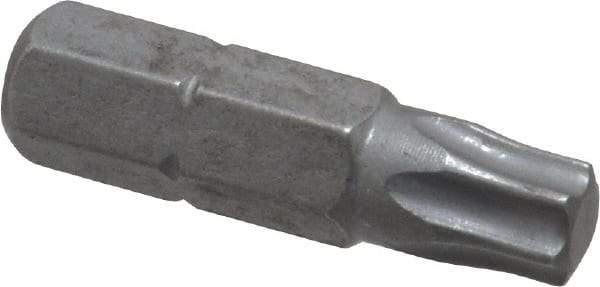 Wera - 1/4" Drive T30 Torx Screwdriver Bit - 1" OAL, Insert Bit - All Tool & Supply