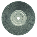 8" - Diameter Narrow Face Crimped Wire Wheel; .008" Steel Fill; 5/8" Arbor Hole - All Tool & Supply