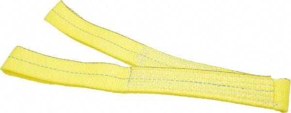 Lift-All - 3' Long x 2" Wide, 2,400 Lb Vertical Capacity, 1 Ply, Nylon Web Sling - 1,900 Lb Choker Capacity, Yellow - All Tool & Supply