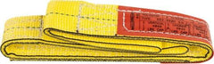 Lift-All - 3' Long x 2" Wide, 4,800 Lb Vertical Capacity, 2 Ply, Nylon Web Sling - 3,800 Lb Choker Capacity, Yellow - All Tool & Supply