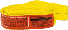 Lift-All - 7' Long x 2" Wide, 4,800 Lb Vertical Capacity, 2 Ply, Nylon Web Sling - 3,800 Lb Choker Capacity, Yellow - All Tool & Supply