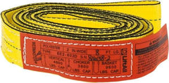 Lift-All - 8' Long x 2" Wide, 4,800 Lb Vertical Capacity, 2 Ply, Nylon Web Sling - 3,800 Lb Choker Capacity, Yellow - All Tool & Supply