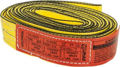 Lift-All - 12' Long x 2" Wide, 4,800 Lb Vertical Capacity, 2 Ply, Nylon Web Sling - 3,800 Lb Choker Capacity, Yellow - All Tool & Supply