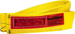 Lift-All - 4' Long x 3" Wide, 3,600 Lb Vertical Capacity, 1 Ply, Nylon Web Sling - 2,900 Lb Choker Capacity, Yellow - All Tool & Supply