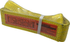 Lift-All - 3' Long x 3" Wide, 6,500 Lb Vertical Capacity, 2 Ply, Nylon Web Sling - 5,200 Lb Choker Capacity, Yellow - All Tool & Supply