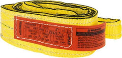 Lift-All - 5' Long x 3" Wide, 6,600 Lb Vertical Capacity, 2 Ply, Nylon Web Sling - 5,200 Lb Choker Capacity, Yellow - All Tool & Supply