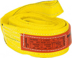 Lift-All - 10' Long x 3" Wide, 6,600 Lb Vertical Capacity, 2 Ply, Nylon Web Sling - 5,200 Lb Choker Capacity, Yellow - All Tool & Supply