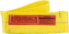 Lift-All - 3' Long x 4" Wide, 8,600 Lb Vertical Capacity, 2 Ply, Nylon Web Sling - 6,900 Lb Choker Capacity, Yellow - All Tool & Supply