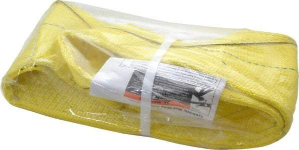 Lift-All - 3' Long x 6" Wide, 7,200 Lb Vertical Capacity, 1 Ply, Nylon Web Sling - 5,800 Lb Choker Capacity, Yellow - All Tool & Supply