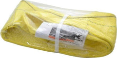 Lift-All - 3' Long x 6" Wide, 7,200 Lb Vertical Capacity, 1 Ply, Nylon Web Sling - 5,800 Lb Choker Capacity, Yellow - All Tool & Supply