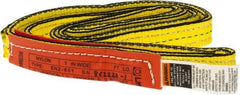 Lift-All - 7' Long x 1" Wide, 2,400 Lb Vertical Capacity, 1 Ply, Nylon Web Sling - 1,900 Lb Choker Capacity, Yellow - All Tool & Supply