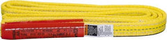 Lift-All - 4' Long x 1" Wide, 4,800 Lb Vertical Capacity, 2 Ply, Nylon Web Sling - 3,800 Lb Choker Capacity, Yellow - All Tool & Supply