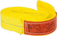 Lift-All - 8' Long x 2" Wide, 4,800 Lb Vertical Capacity, 1 Ply, Nylon Web Sling - 3,800 Lb Choker Capacity, Yellow - All Tool & Supply